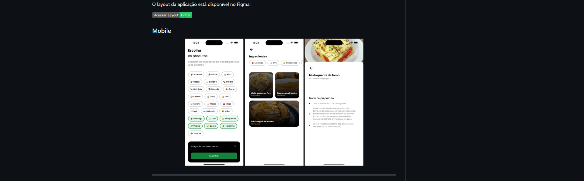 Screenshot do projeto Cook Mobile App