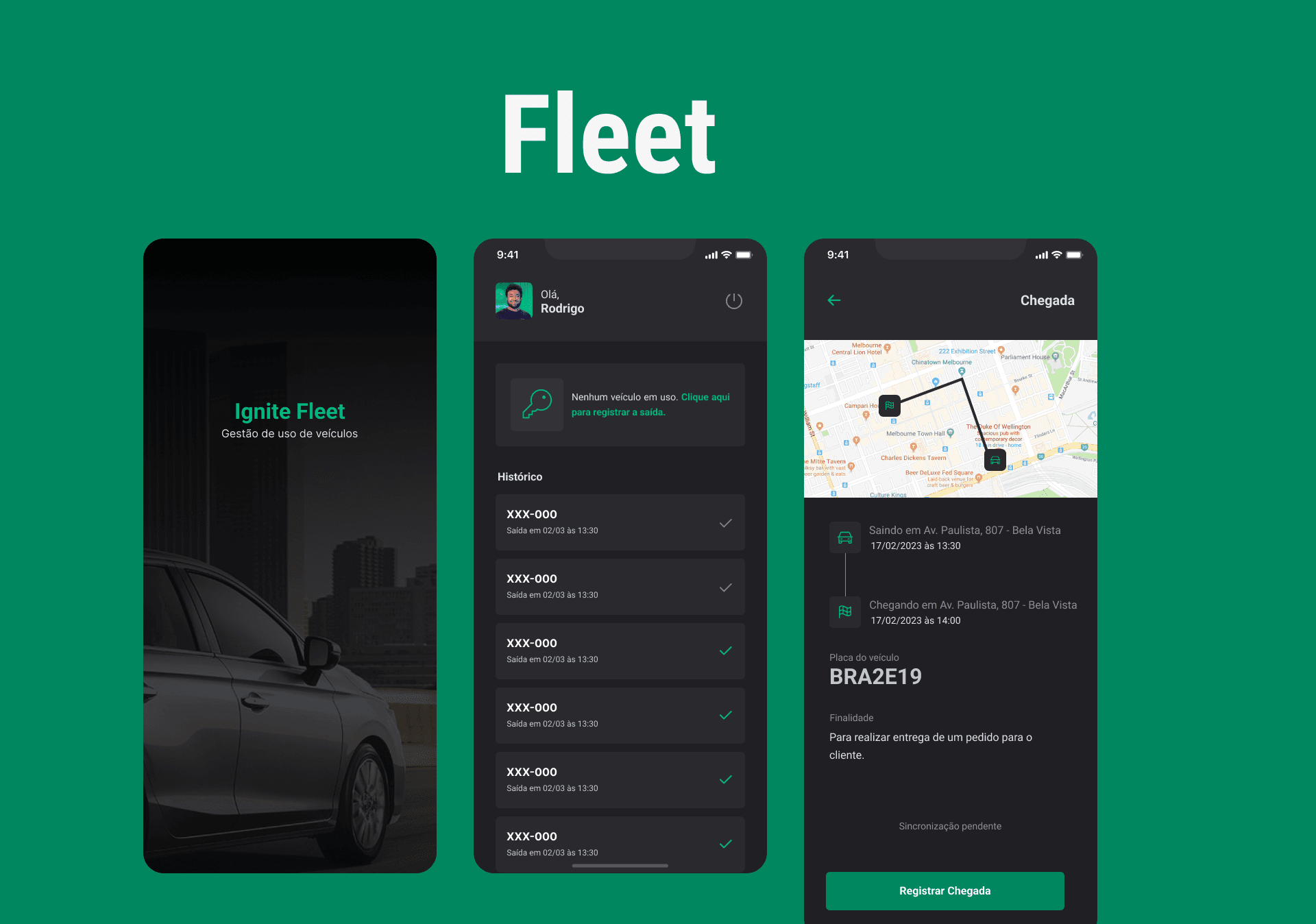 Screenshot do projeto Fleet - App de Gerenciamento de Frotas