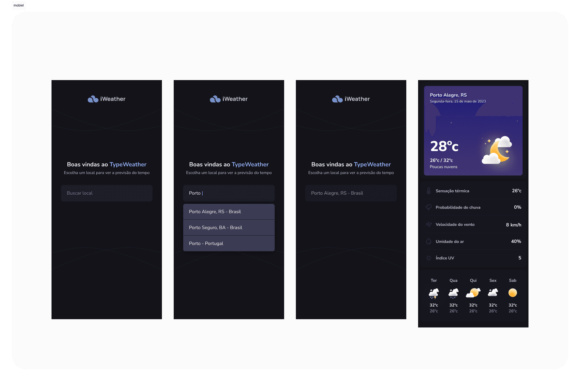 Screenshot do projeto Iweather