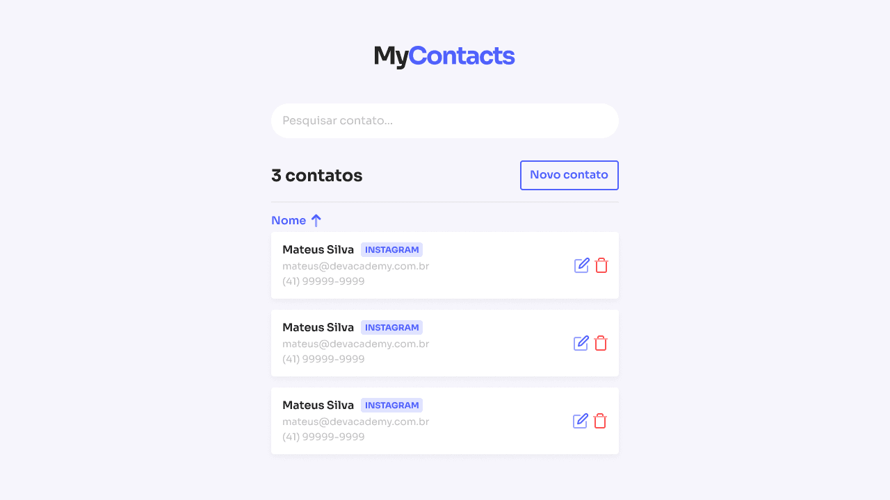 Screenshot do projeto MyContacts