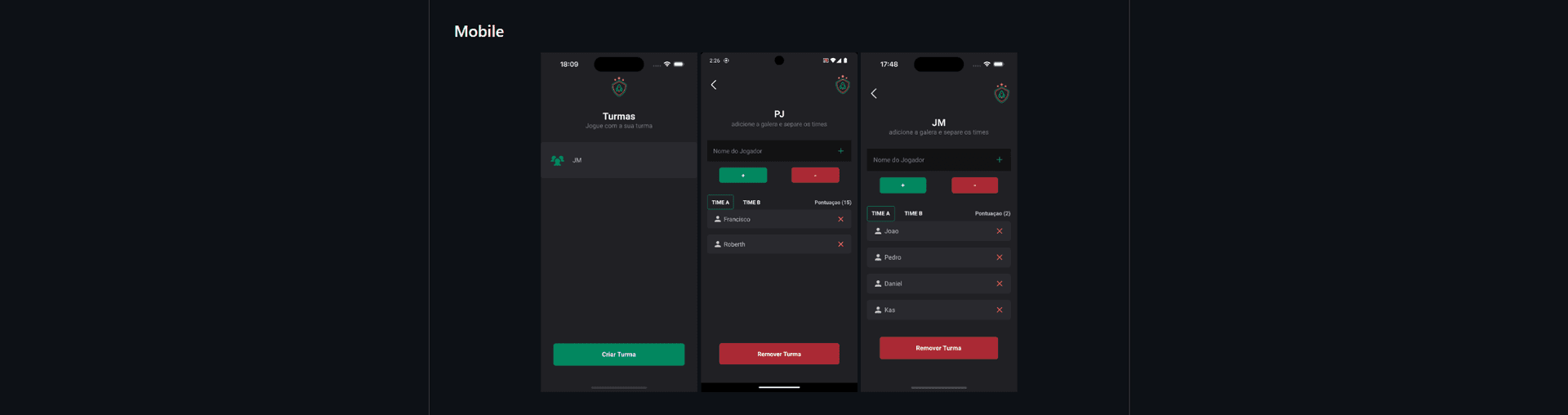 Screenshot do projeto Teams App